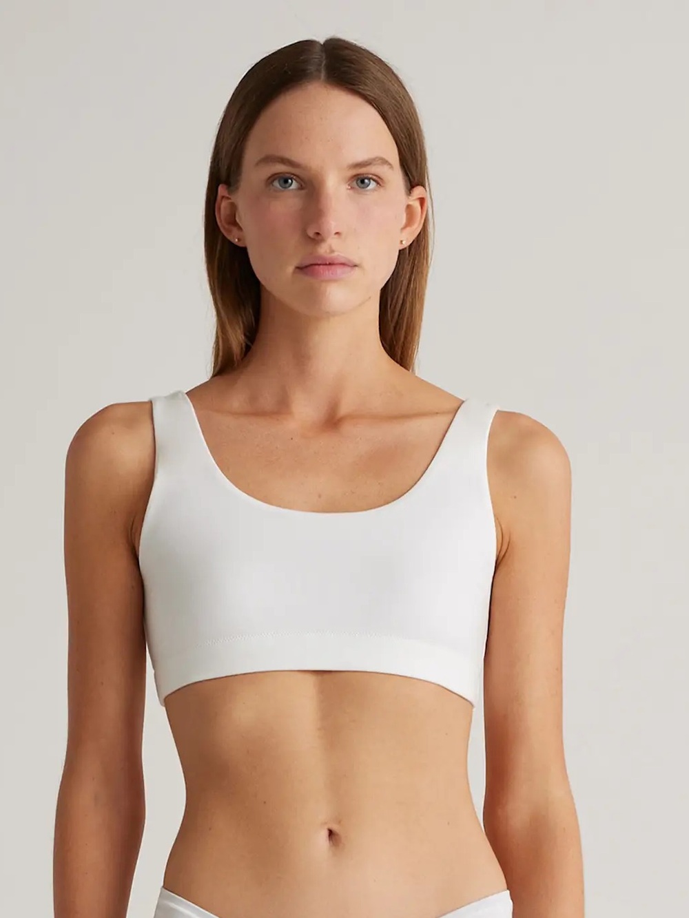 NWOT QUINCE 2 Pack Organic Cotton Tank Bralettes Medium Soft White 0333